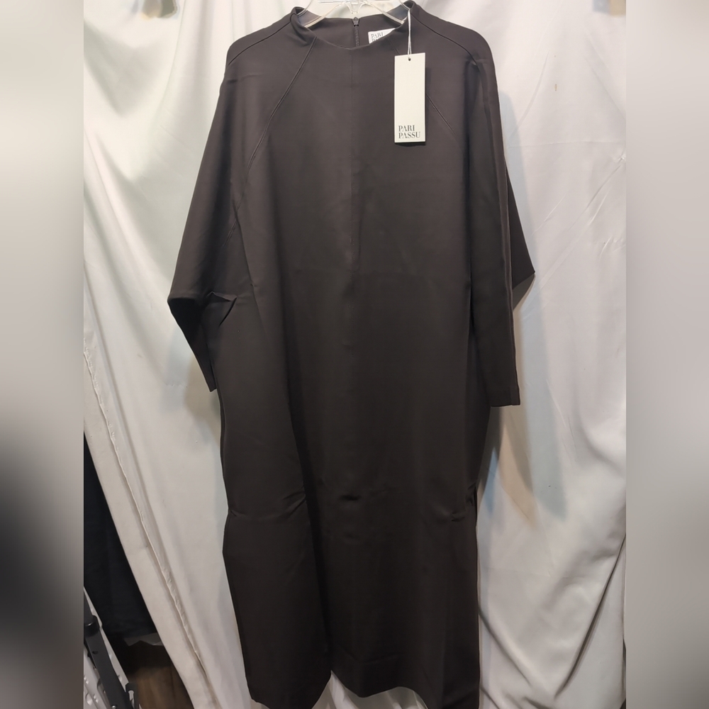 Pari Passu Elegant Brown Zip Up Maxi Dress With Pockets Size 20 NWT